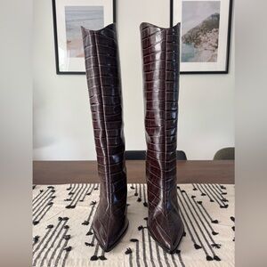 Schutz Analeah Boots - Brown Croc (new w/o box)